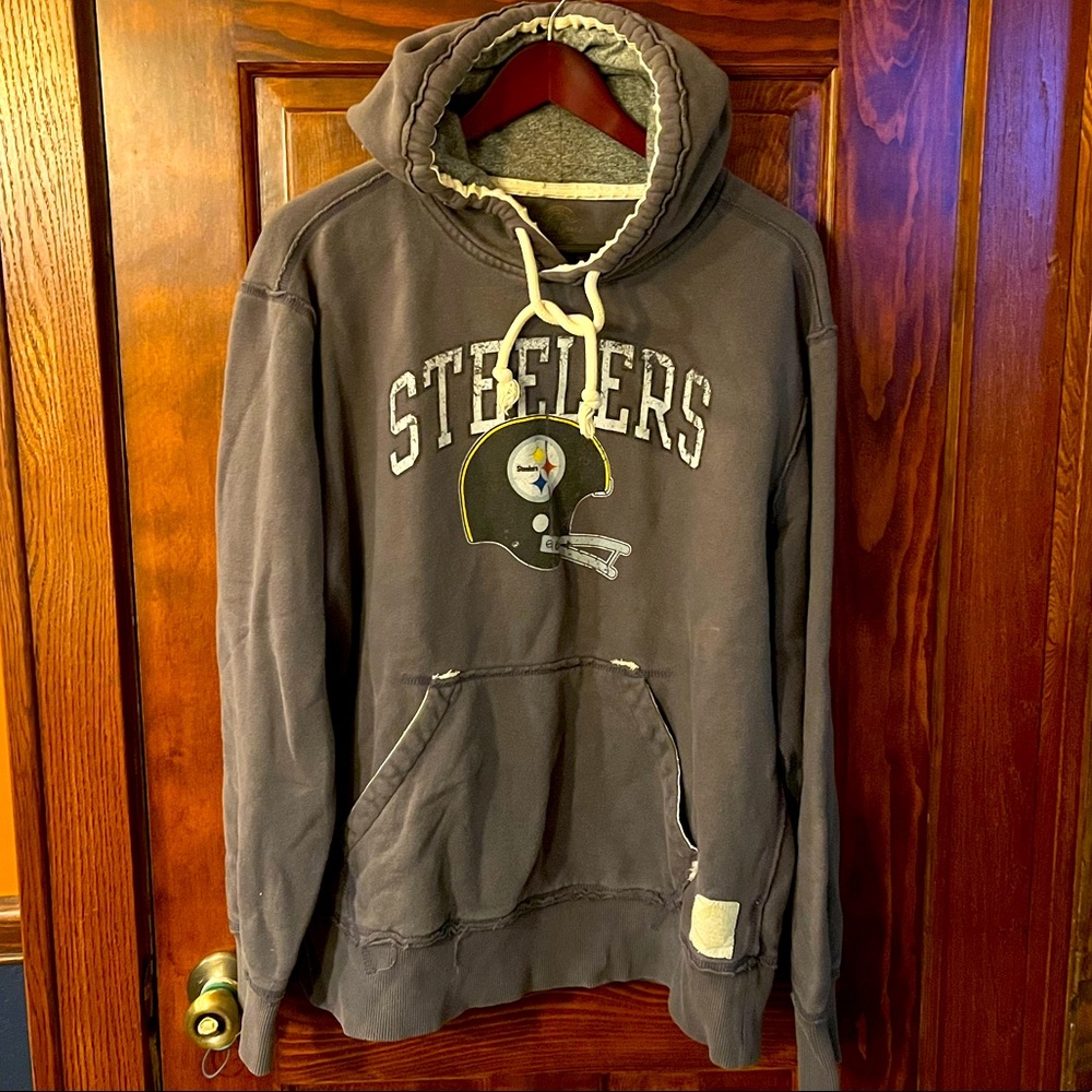 Distressed faded Pittsburgh Steelers sweatshirt hoodie